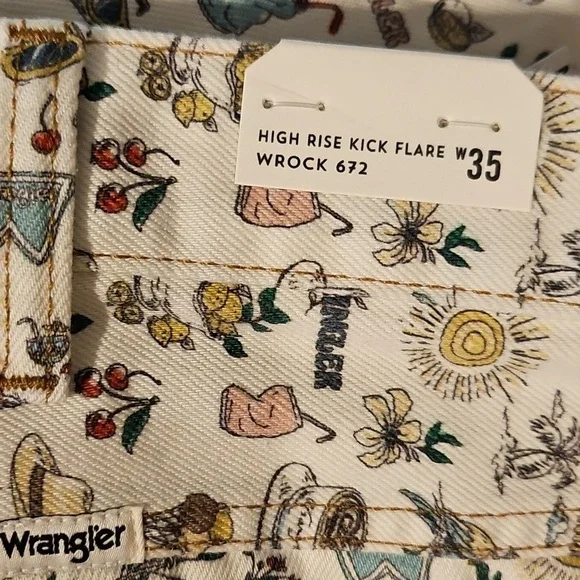 NWT Free People X Wrangler Life's Lemons High Rise Kick Flare Wrocks 672 - Picture 6 of 6